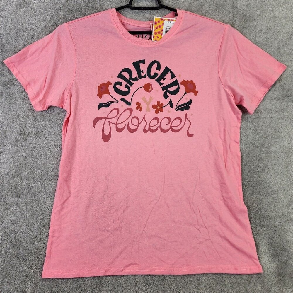 Unisex JZD Gender Inclusive Shirt Short Sleeve Pink Latino Heritage Month Size L
